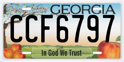 GA license plate CCF6797