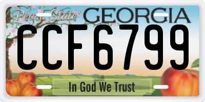 GA license plate CCF6799