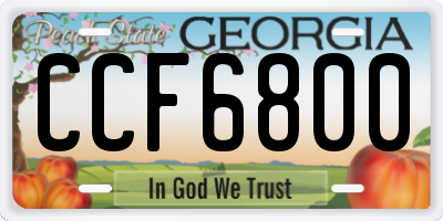 GA license plate CCF6800