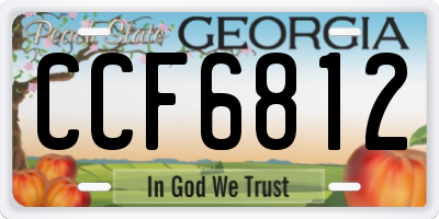 GA license plate CCF6812