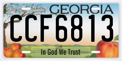 GA license plate CCF6813