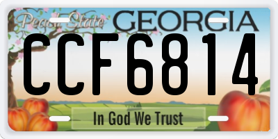 GA license plate CCF6814