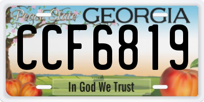 GA license plate CCF6819