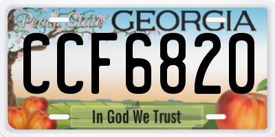 GA license plate CCF6820