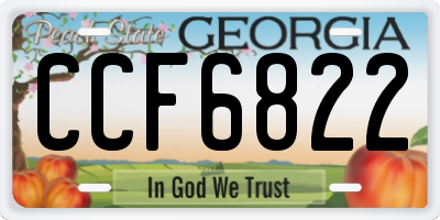 GA license plate CCF6822