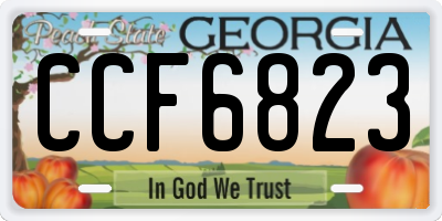GA license plate CCF6823