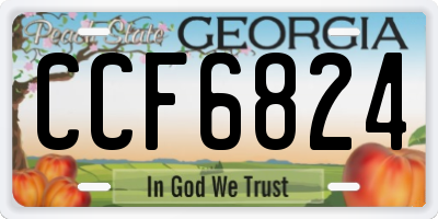 GA license plate CCF6824