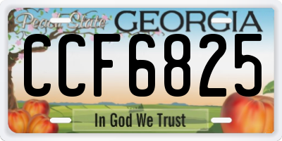 GA license plate CCF6825