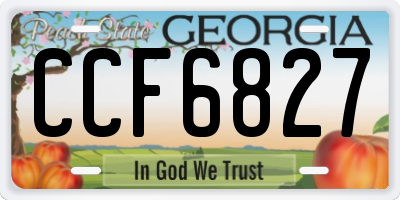 GA license plate CCF6827