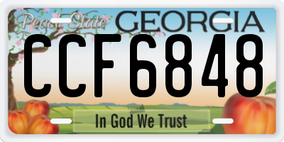 GA license plate CCF6848
