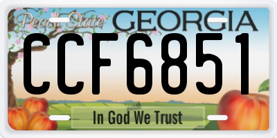 GA license plate CCF6851