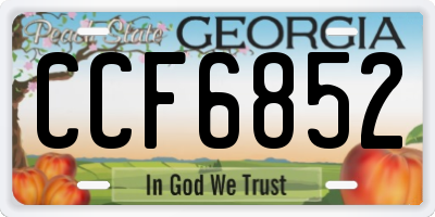 GA license plate CCF6852