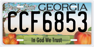 GA license plate CCF6853