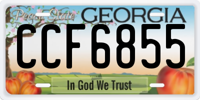 GA license plate CCF6855