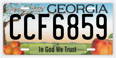GA license plate CCF6859