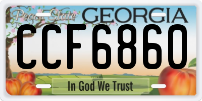 GA license plate CCF6860