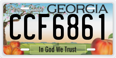 GA license plate CCF6861