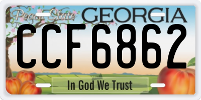 GA license plate CCF6862