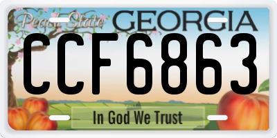 GA license plate CCF6863