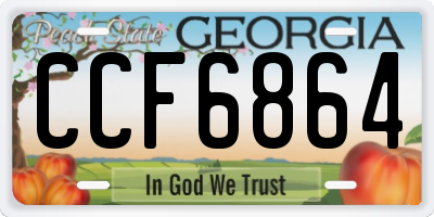 GA license plate CCF6864