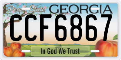 GA license plate CCF6867