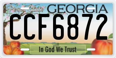 GA license plate CCF6872