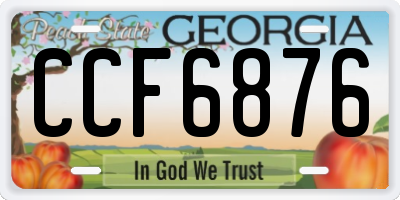 GA license plate CCF6876