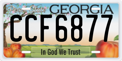 GA license plate CCF6877