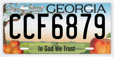 GA license plate CCF6879