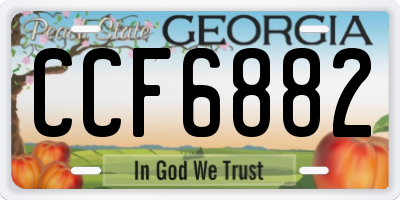 GA license plate CCF6882