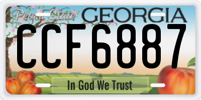 GA license plate CCF6887