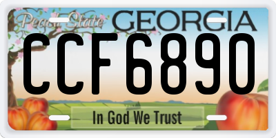 GA license plate CCF6890