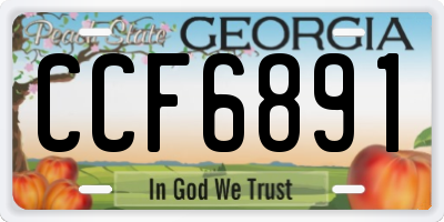 GA license plate CCF6891