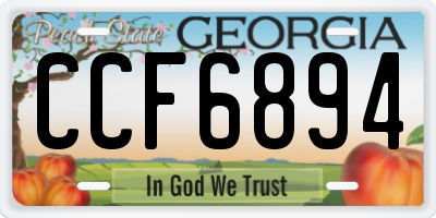 GA license plate CCF6894