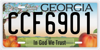 GA license plate CCF6901