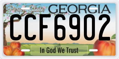 GA license plate CCF6902