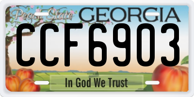 GA license plate CCF6903