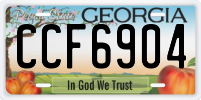 GA license plate CCF6904