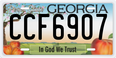 GA license plate CCF6907