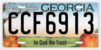 GA license plate CCF6913