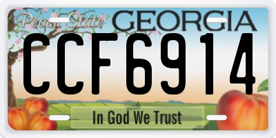 GA license plate CCF6914