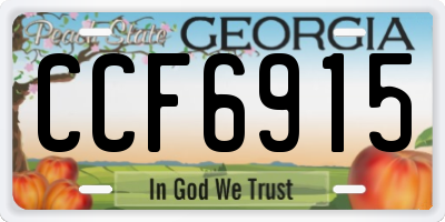 GA license plate CCF6915