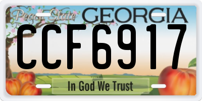 GA license plate CCF6917
