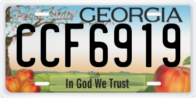 GA license plate CCF6919