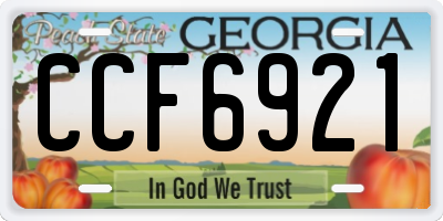 GA license plate CCF6921