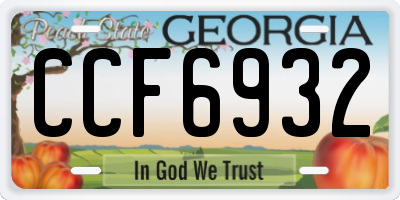 GA license plate CCF6932