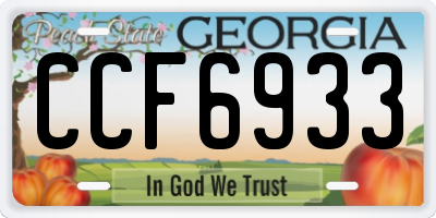 GA license plate CCF6933