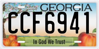 GA license plate CCF6941