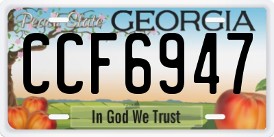 GA license plate CCF6947