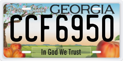 GA license plate CCF6950